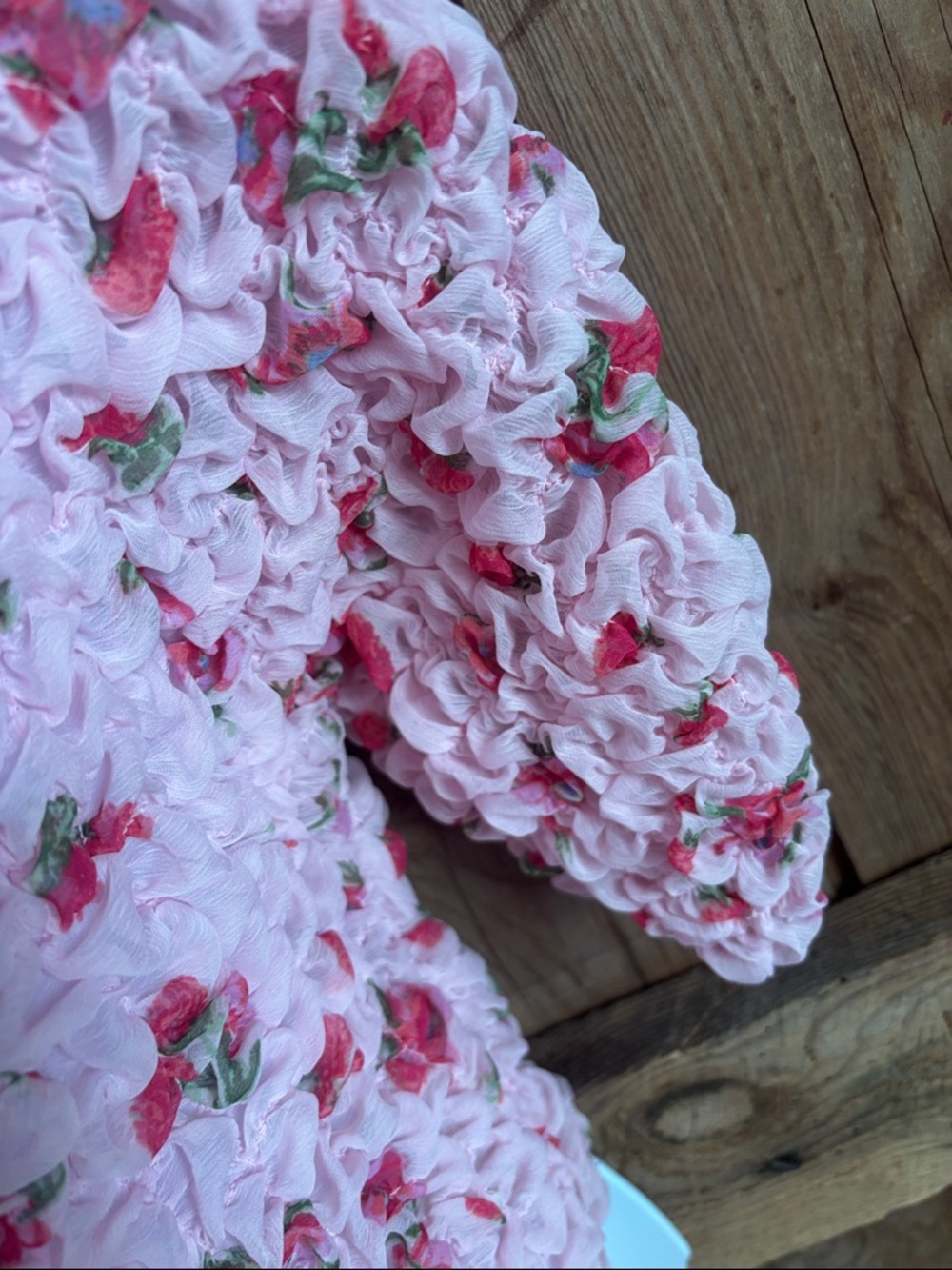 Free People Rosie Posie Pink Floral Ruched Crop Top - Picture 5 of 8